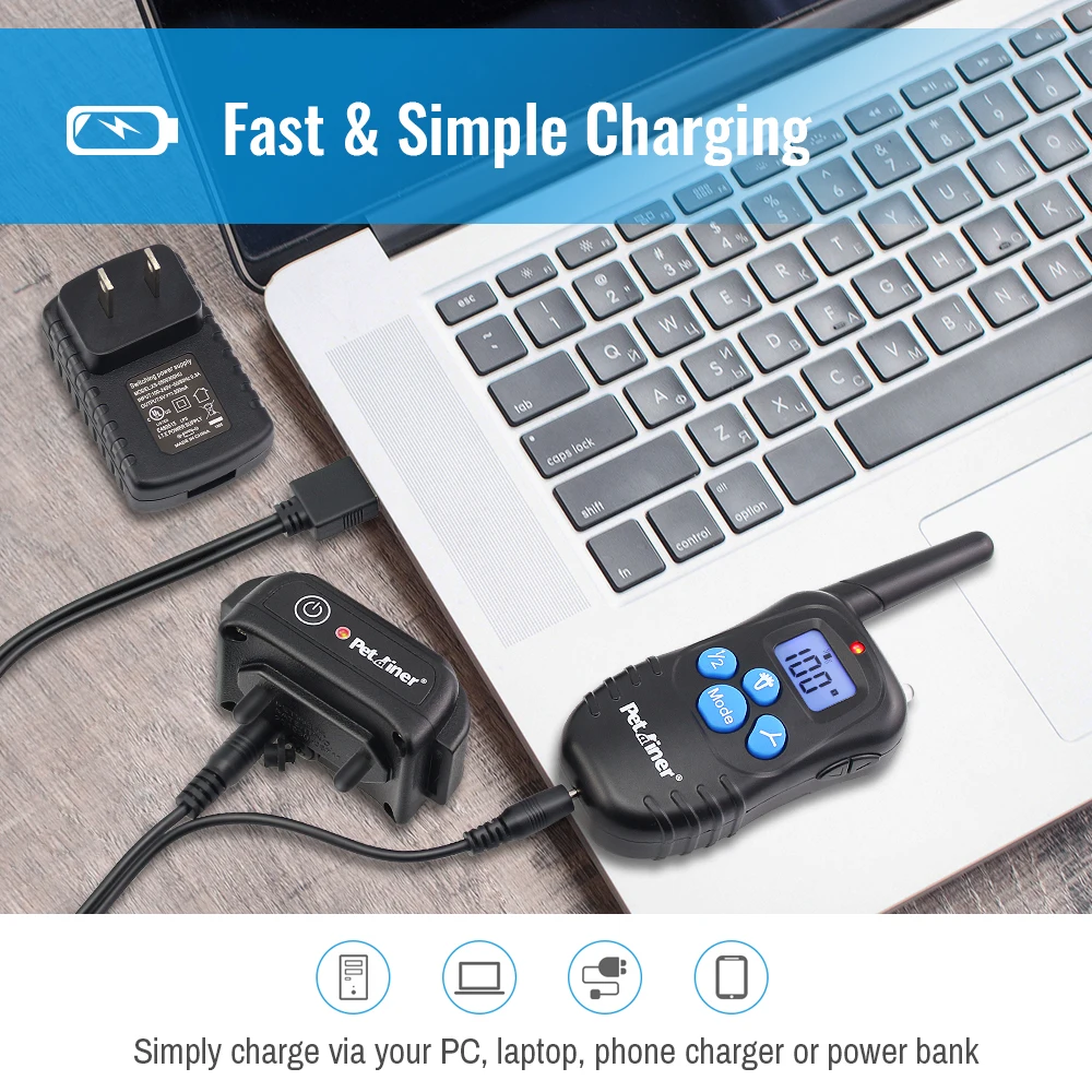 Тренировочный ошейник Petrainer 998DBB 1 для собак домашний с защитой от лай