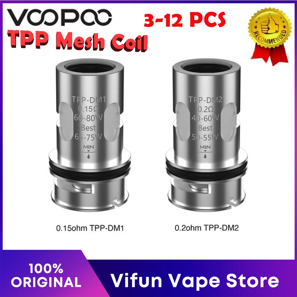 3-12pcs Original VOOPOO TPP Mesh Coil 0.15 / 0.2ohm for DRAG X Plus Kit 3 Pod Tank E-cigarette Vape Accessories | Электроника