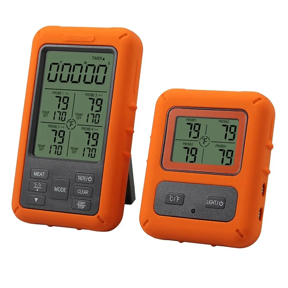 

Remote Wireless Digital Meat Thermometer Grill Oven Kitchen Thermomet With Timer 4 Probes For BBQ Food Oven Smoker