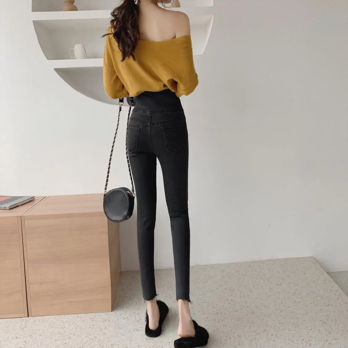 

Sexy Zipper Skinny Jeans 2020 Spring Autumn High Waist Pencil Denim Pants Womens Streetwear Frayed Trousers Jeans