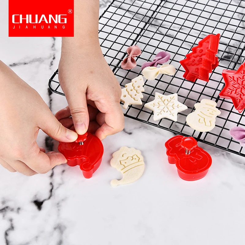 4 шт. формы для выпечки Рождественская тематика Плунжер бисквитная форма резак