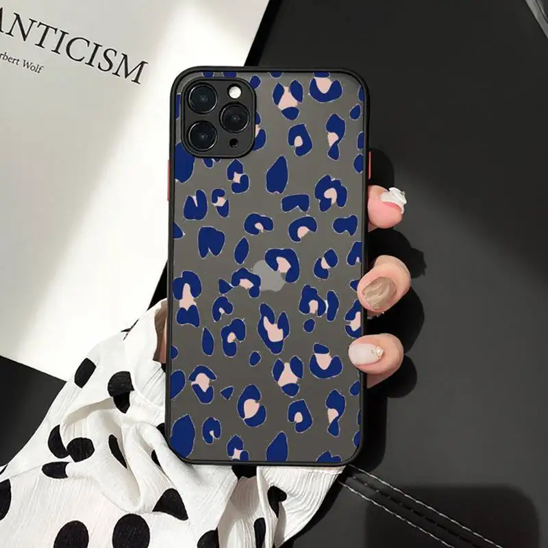 

Leopard Print Phone Cases matte transparent For iphone 7 8 11 12 plus mini x xs xr pro max cover