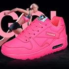 Кроссовки женские на шнуровке, удобная повседневная обувь на массивном каблуке, дышащие, для спортзала, большие размеры, осень 2021