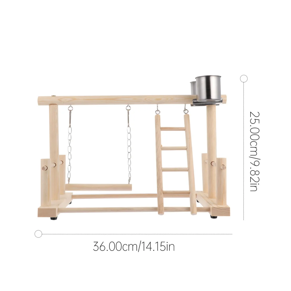 

1 Set Practical Bird Playground Wood Perch Gym Playpen with Ladder Swing Toys