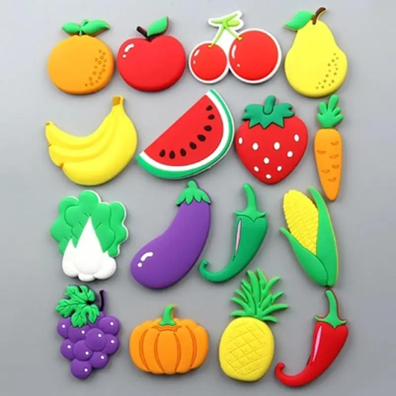 

Cartoon Fridge Magnet Fridge Sticker Colored Fruit Model Children's Educational Toys Home Decoration Sticker Magnet