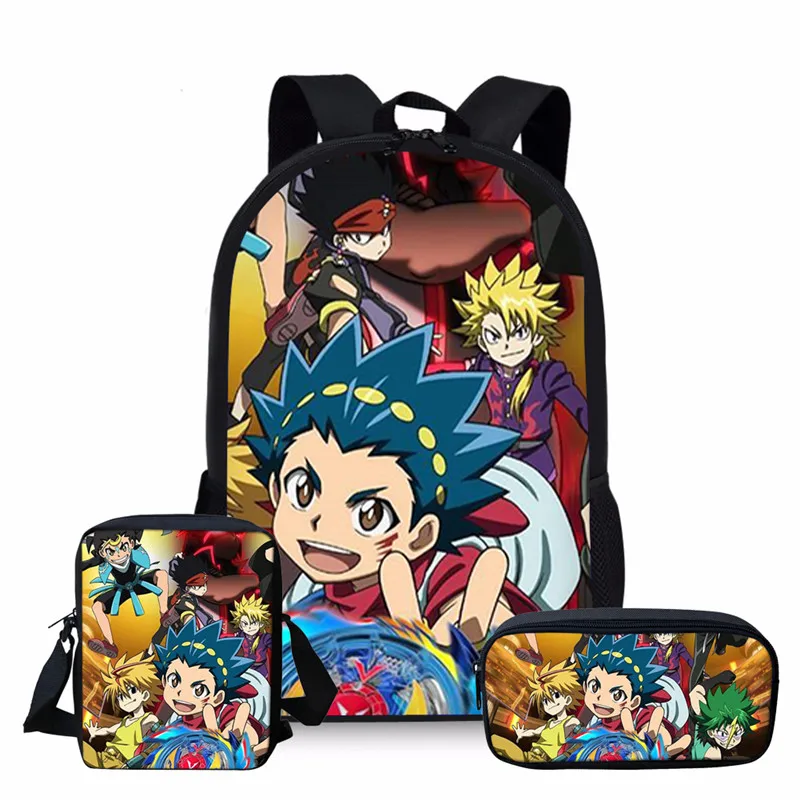 as pictures ThiKin 3 шт. Beyblade Burst школьные сумки набор для Дети Мальчики Школа Рюкзаки на плечо рюкзак Детский рюкзак ранец - Цвет: as pictures