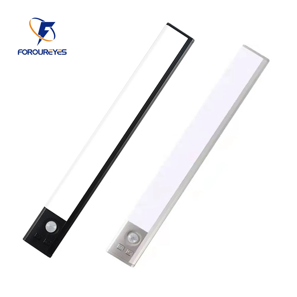 dimmable ultra thin led cabinet lighting three color temperature usb rechargeable 30cm pir motion sensor light for kitchen free global shipping