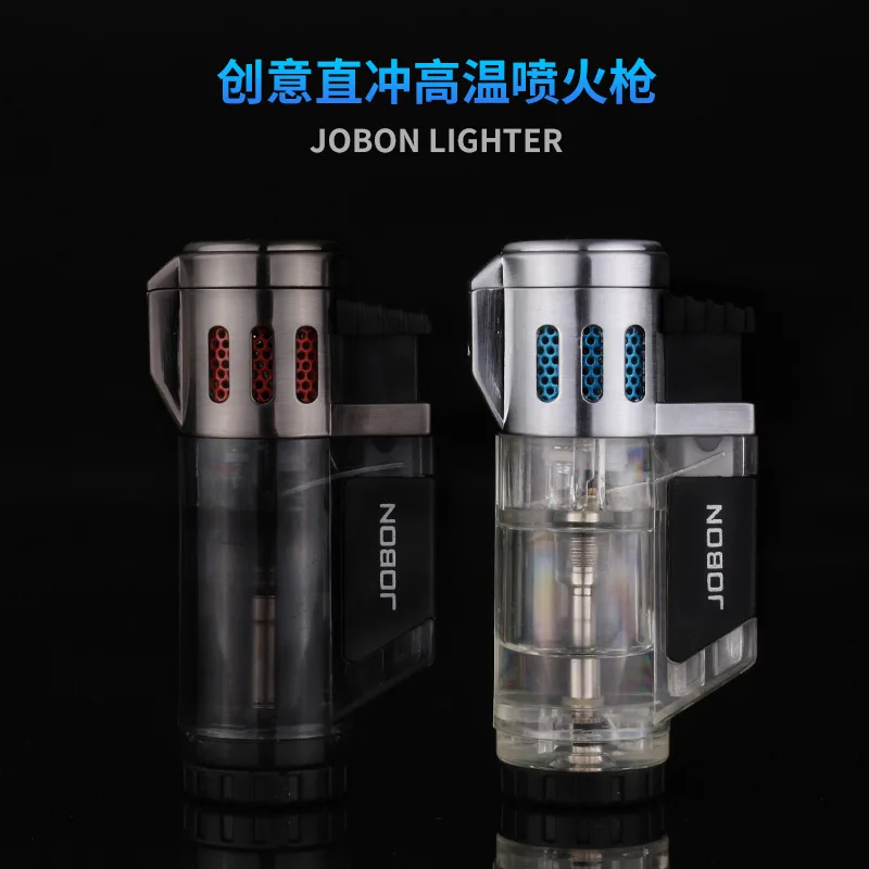 Jobon Тройная зажигалка 3 струйная газовая для сигар турбо ветрозащитная мощная