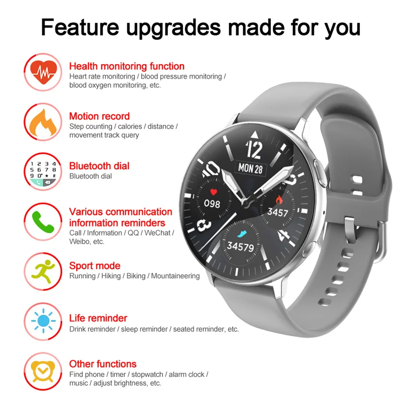 

Bluetooth dial smart watch c6 heart rate Blood pressure of oxygen man and woman ip67 proof dip67 water sports path smartwatch
