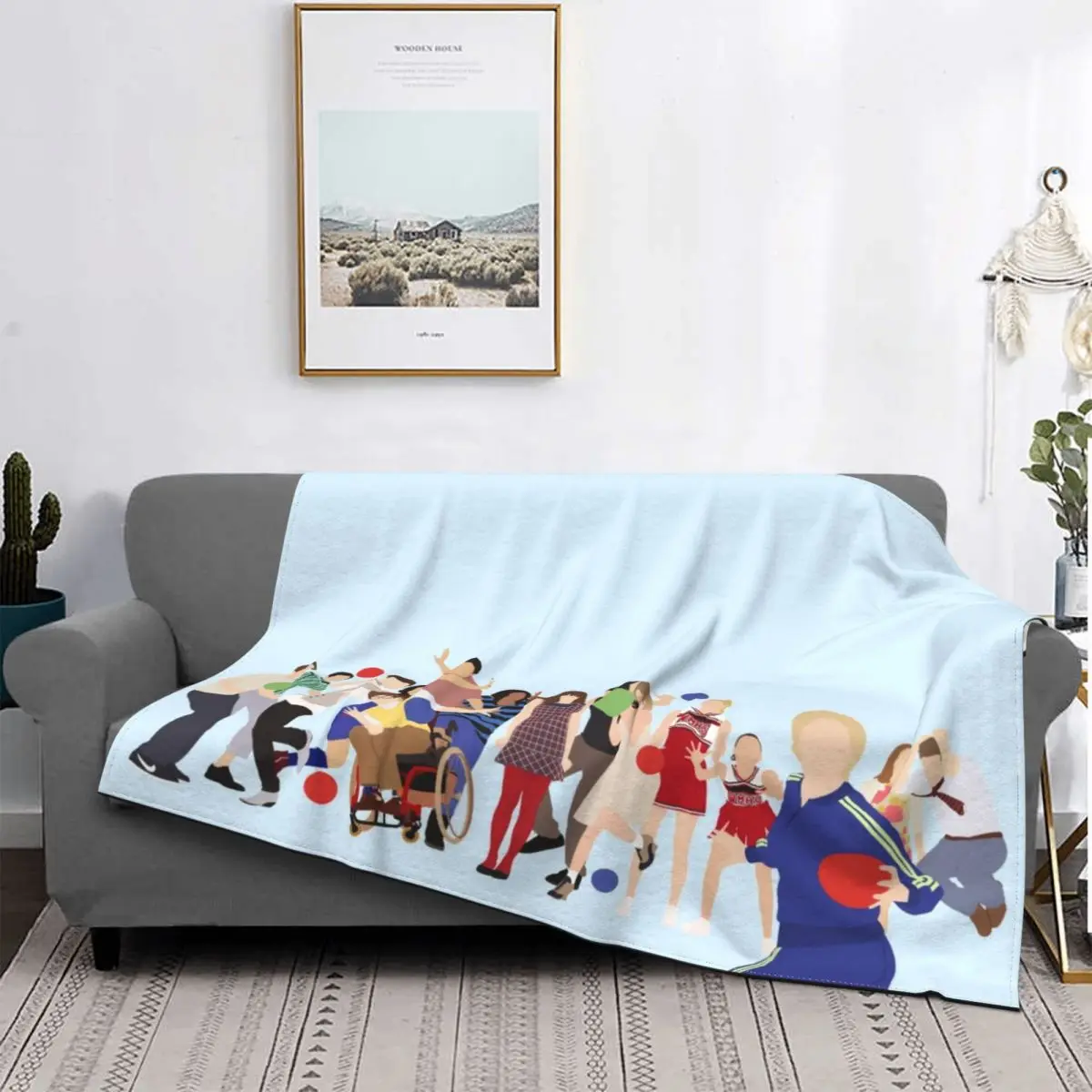 

Glee Characters Blankets Fleece Spring/Autumn Tv Show Comedy Portable Soft Throw Blanket for Bed Bedroom Bedspread