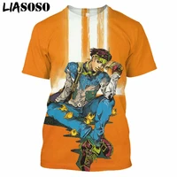 liasoso anime 3d print t shirt men women harajuku jojos hip hop bizarre homme adventur t shirt rock shirts homme tshirt e835