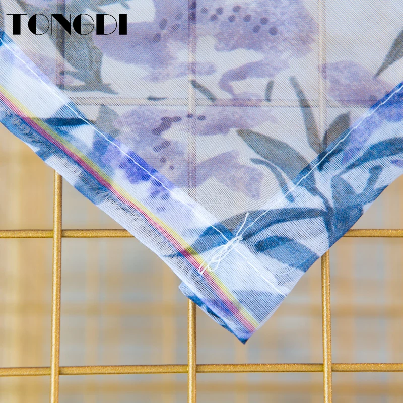 Белая Тюлевая занавеска TONGDI с цветочным принтом элегантное прозрачное украшение