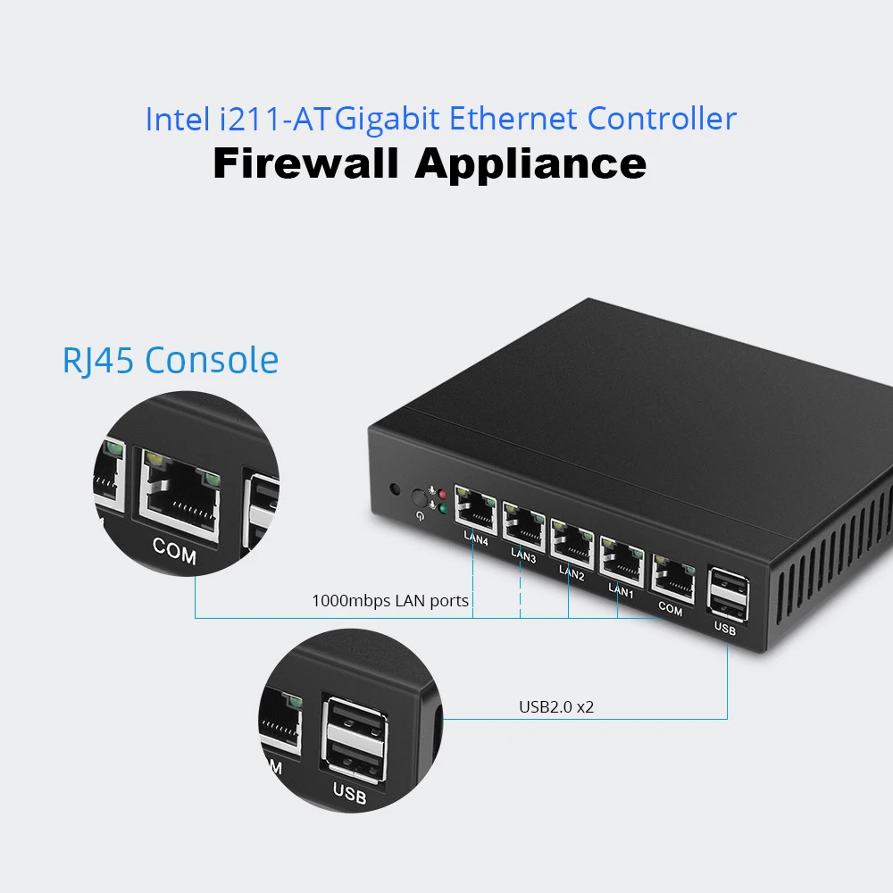 Мини-компьютер YCSD 4 гигабитные Ethernet LAN Celeron J1900 Pfsense Ubuntu Windows 10 pro роутер брандмауэра