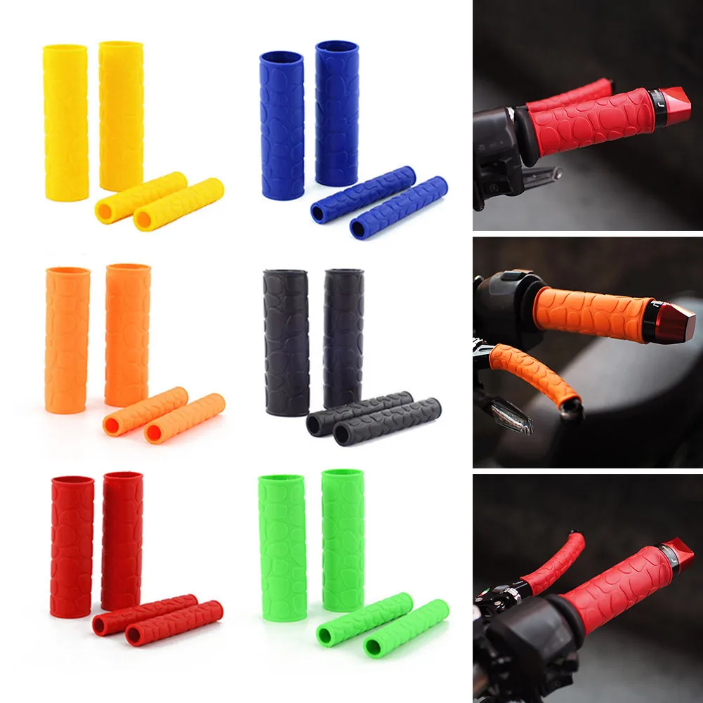 

2 Pairs Universal Motorcycle Handlebar Grip Brake Clutches Lever Cover Protector Soft Rubber Bar Brake Handle Silicone Sleeve