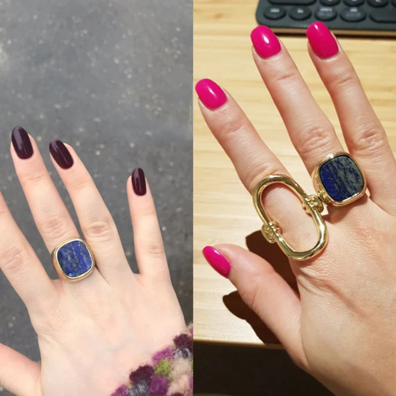 

UILZ 2020 Trendy Punk Minimalist Geometric Rings for Women Creative Gold Color Round Finger Ring Couple Jewelry Free Shipping