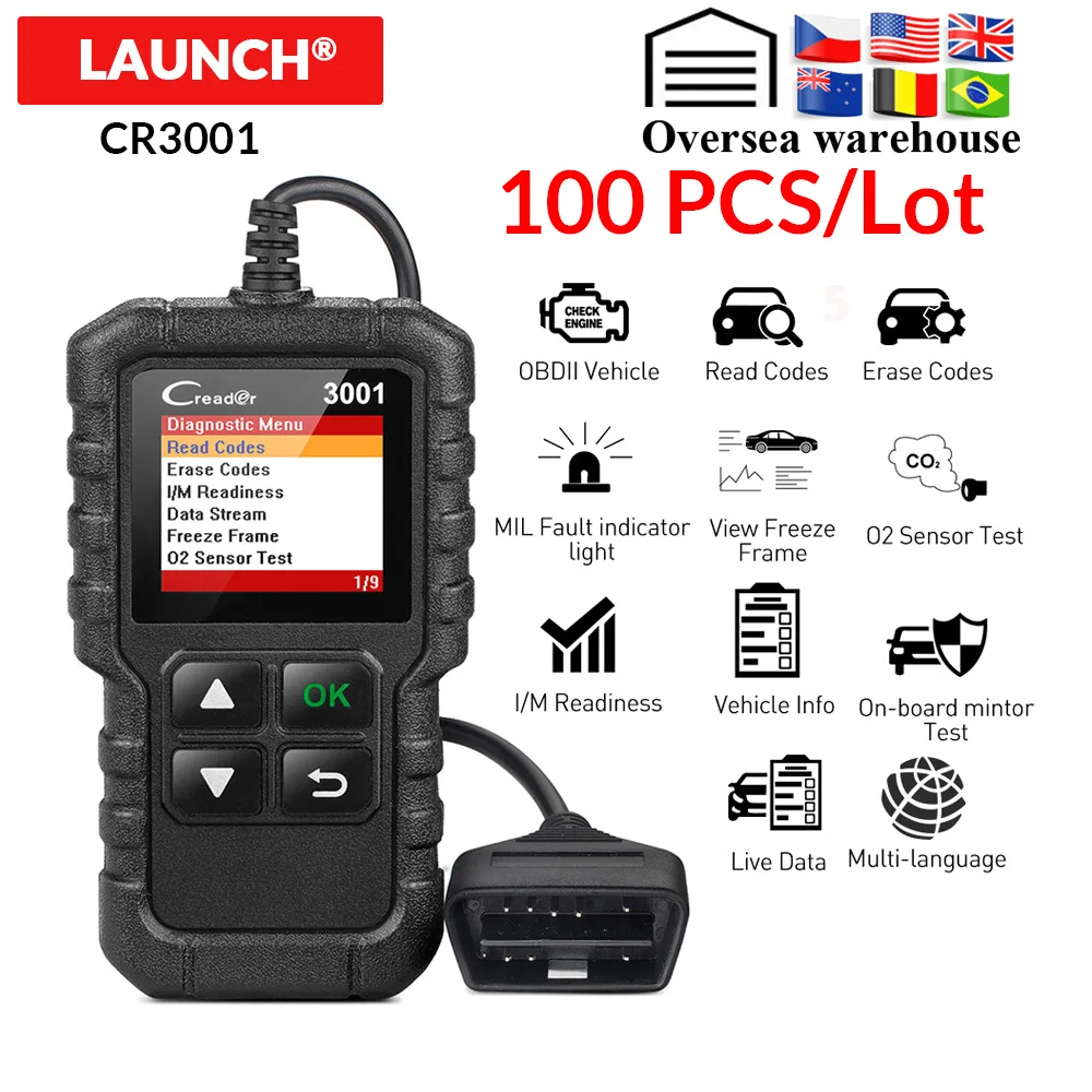Launch X431 Creader 3001 OBD2 автомобильный сканер CR3001 диагностический инструмент OBDII OBD 2