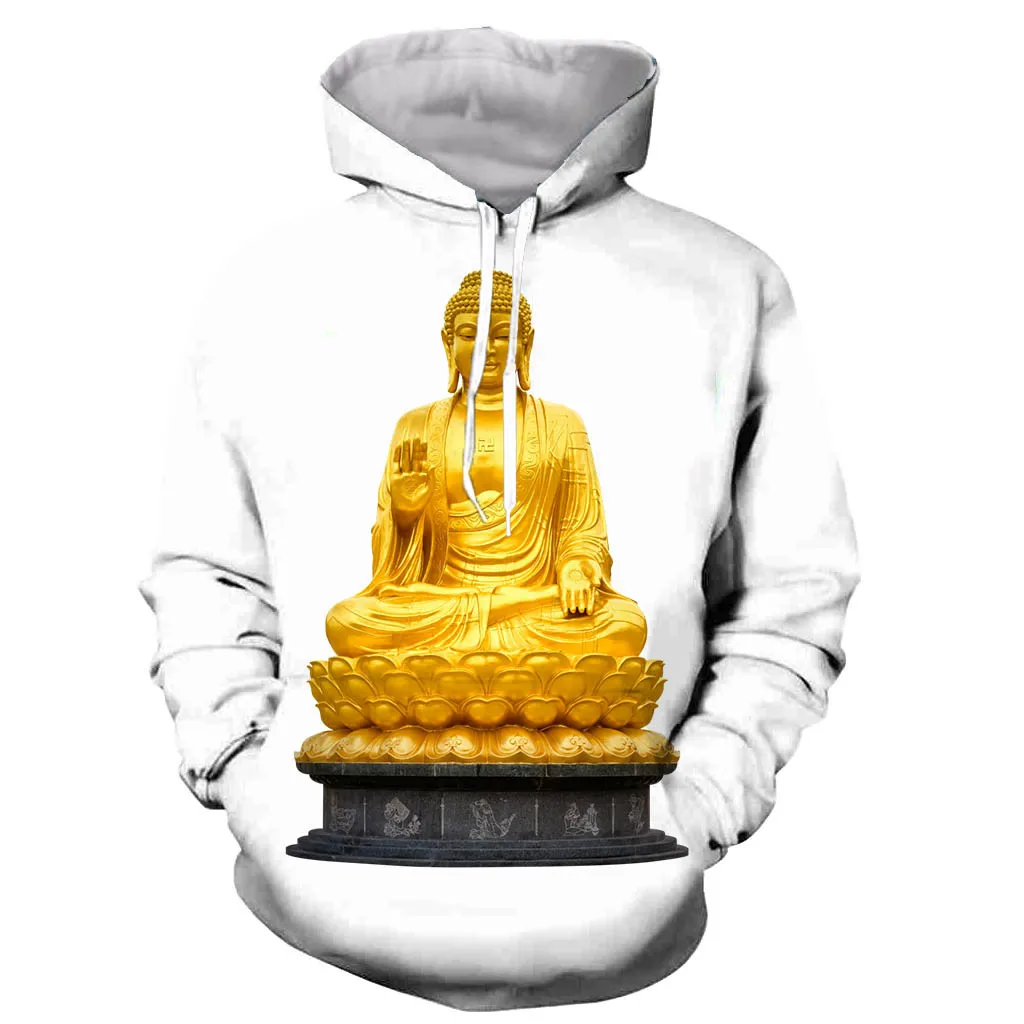 

Fashion Hoodies Men/women Figure Of Buddha 3d Printing Hoodie Sweatshirt Long Sleeves Hip Hop Style Streetwear Casual Tops