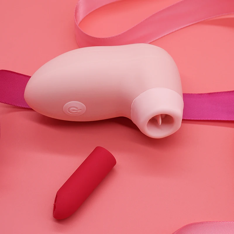 Вибратор секс игрушки для женщин на присосках клитора присоска сосков язык