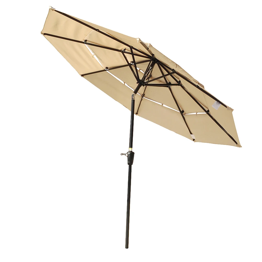 

9Ft 3-Tiers Outdoor Patio Umbrella Pool Umbrella for Garden Deck Pool Portable Sun Beach Umbrella Thickened Surface for Fishing