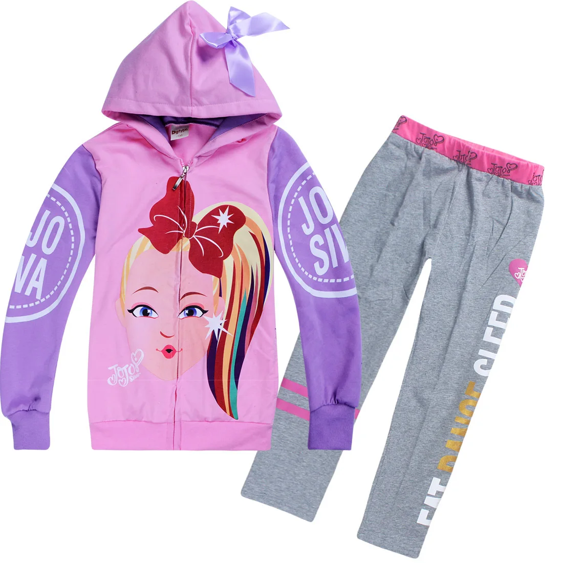 JOJO Siwa/2020 хлопковые толстовки с капюшоном и длинными рукавами для девочек куртки