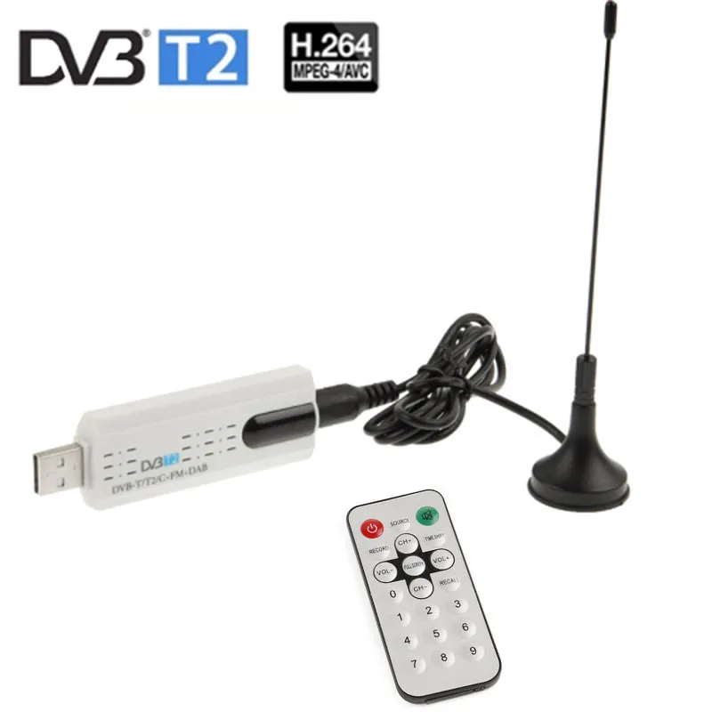 USB цифровой DVB-T2 DVB-C DVB-T HD ТВ с FM и цифровым Радиовещанием SDR приемник адаптер Dongle белый# S0178