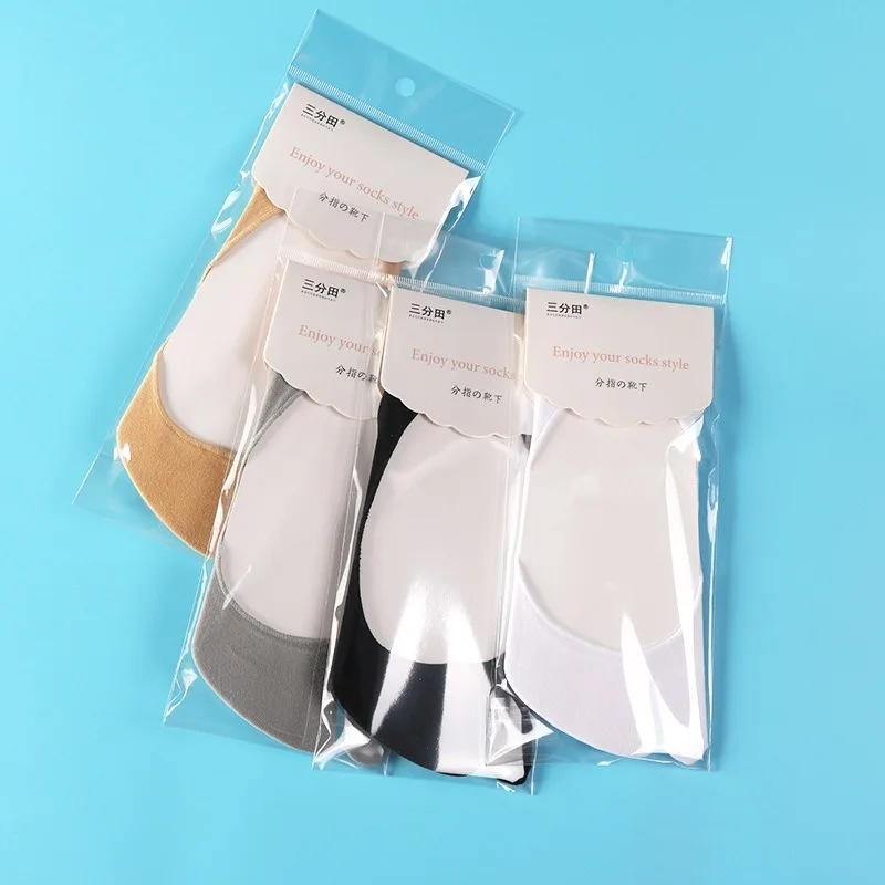 

1 pair Woman Two-toed Split Toe Socks Summer Ultra-thin Invisible Pig's Trotters Mesh Breathable Boat Non-slip Socks WSD024