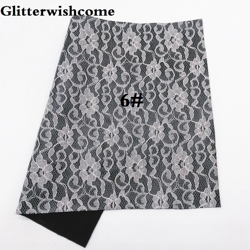 Glitterwishcome 21X29 см A4 размер винил для бантов металлик Синтетическая кожа со стеганым кружевом искусственная кожа листы для бантов, GM093A - Цвет: 6