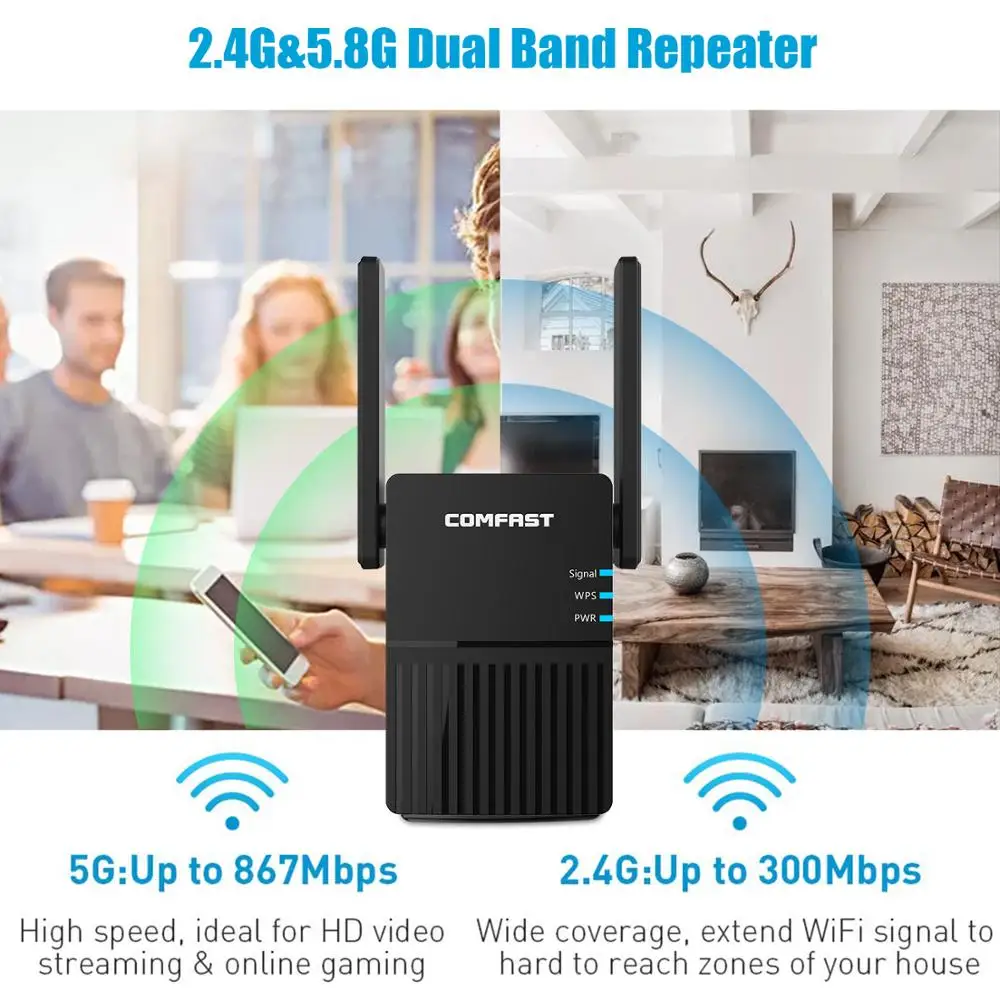 

Wi-Fi ретранслятор/маршрутизатор/точка доступа 1200 Мбит/с беспроводной Wi-Fi расширитель диапазона 5 ГГц WIFI усилитель сигнала внешние антенны