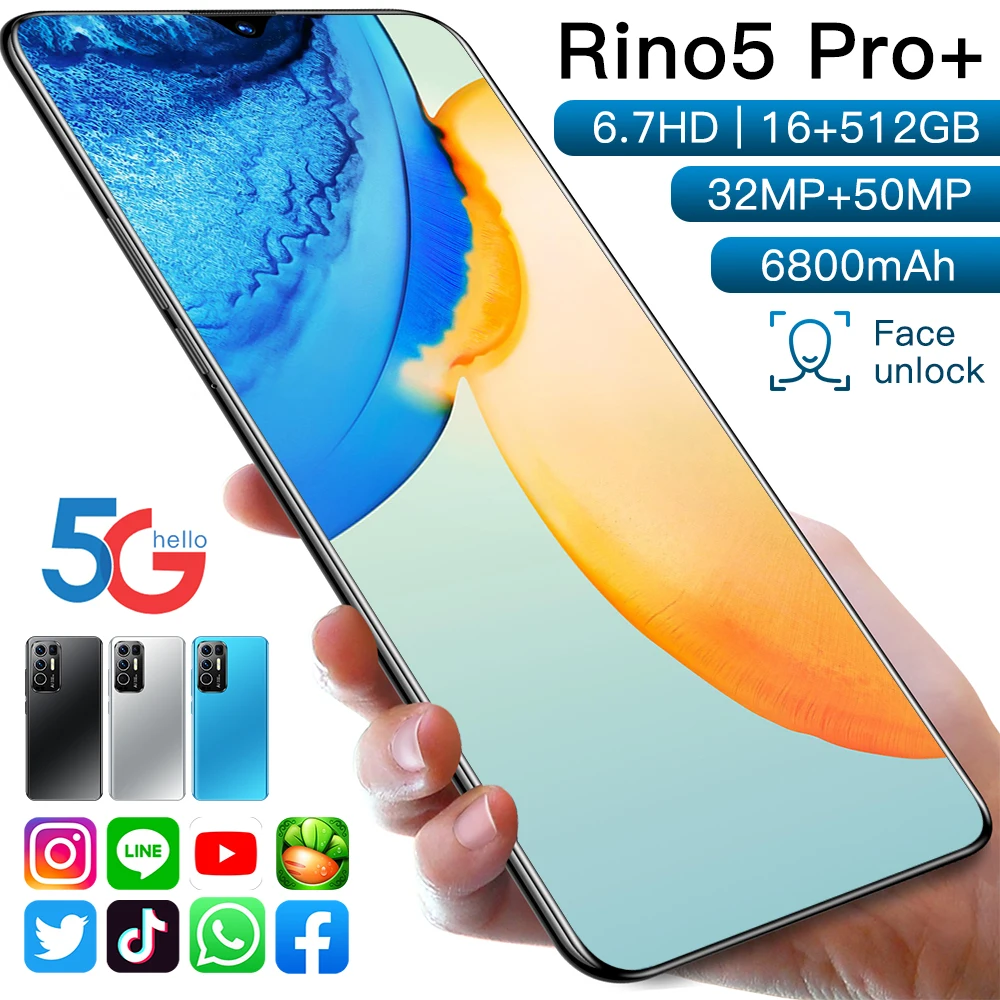 

Global Rino5 Pro 6.7 Inch 128/256gb 16+32mp 10 Core Cell Phones Face Fingerprint Id Andriod 11 Smart Phone Mtk6889 Cell Phone
