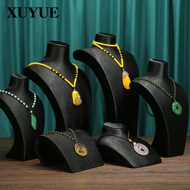 New jewelry props black Thai silk model display stand portrait necklace neck jade jewelry display stand in stock