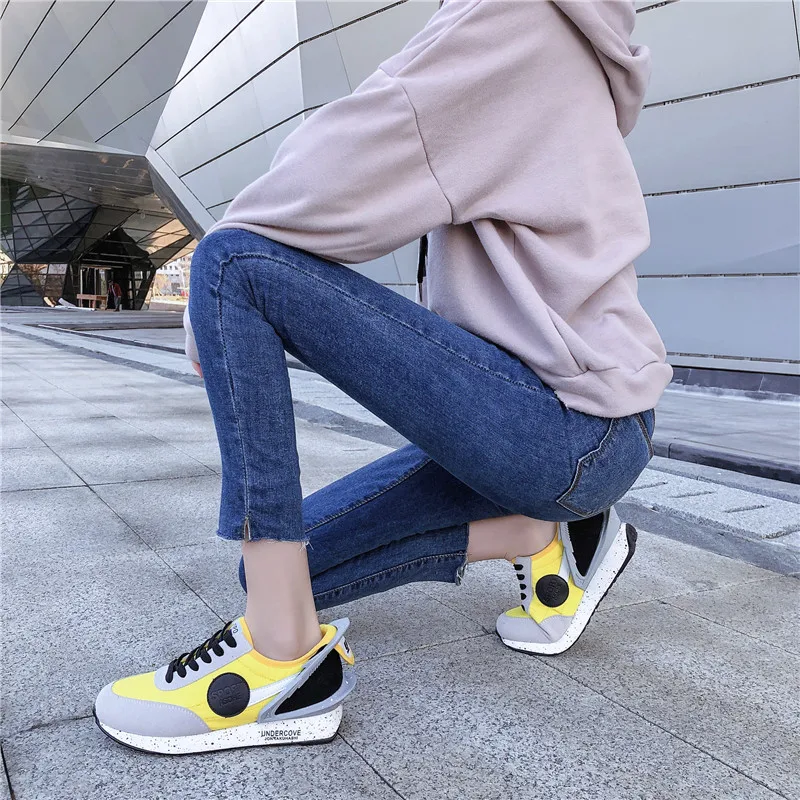 X/брендовые Модные Зеленые разноцветные кроссовки на платформе женские удобные в