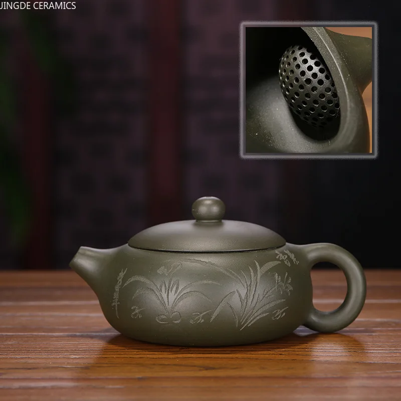 

Чайный набор ручной работы с искусственным рисунком, чайник Yixing ручной работы из фиолетовой глины, чайник для чайной церемонии, чайник Xishi, ч...