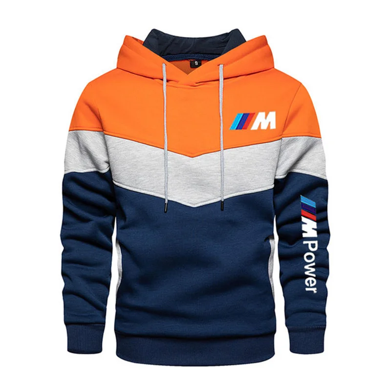 

Autumn and winter men's stitching fashion pullover sports hoodie casual loose clothing street top men's sweater