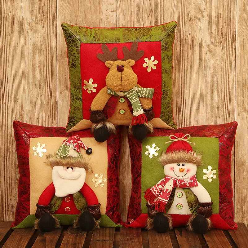 2019 новые рождественские подушки 3d супер милый Санта Снеговик красная подушка для