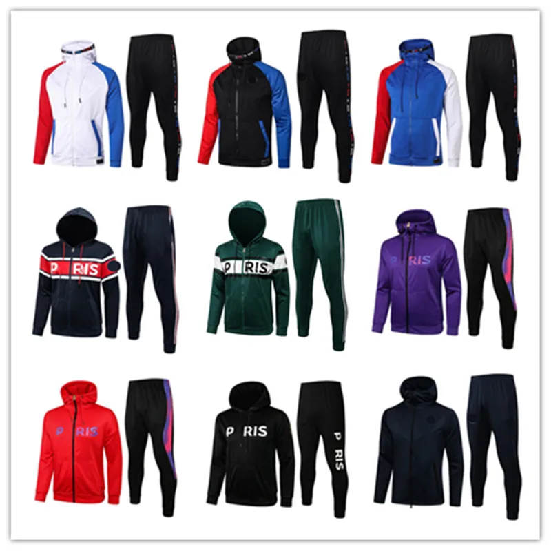

2021 2022 Full Zip Hoodie Jacket Soccer Hooded Sweat survtement 21 22 Football Tracksuit Survetement de football training suit