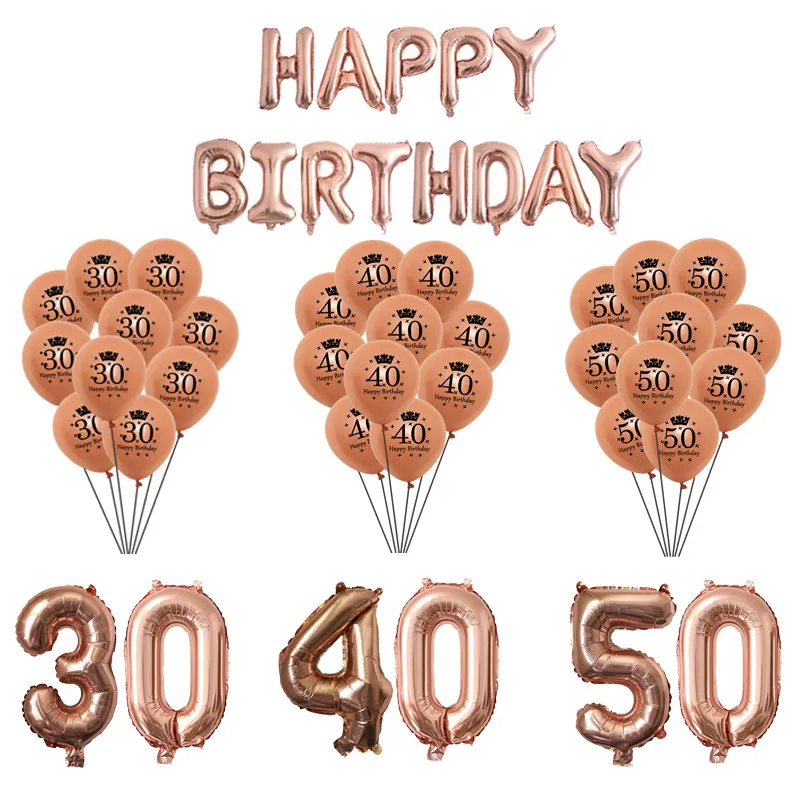 Воздушные шары Chicinlife 30/40/50/60 лет декор для взрослых на день рождения 30/40-й/50-й/60-й