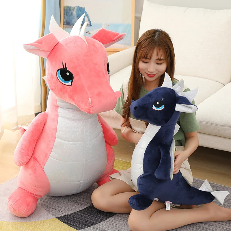 40/60/80cm Cute 4 Colors Simulation Dragon Plush Toy Soft Cartoon Dinosaur Stuffed Pillow Doll Baby Appease Kids Gift | Игрушки и хобби