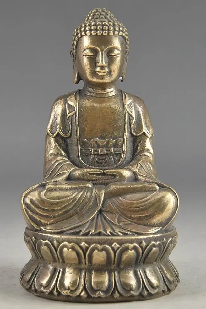 

Collectable Chinese Brass Old Amulet Buddha Statue 009