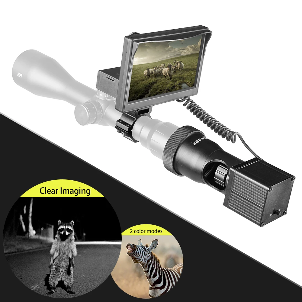 Огонь волк 850 нм инфракрасный фонарик 5 дюймов ЖК ночное видение наружный