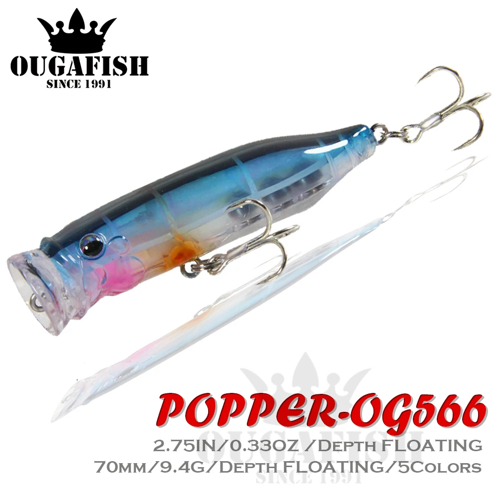 

2021 Popper Fishing Lure Floating Topwater Baits Weights 9.4g Lureisca Isca Artificial Fish Swim Bait Tackle Articulos De Pesca