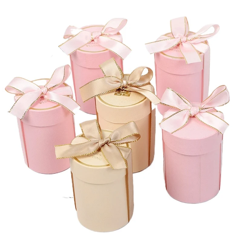 1 шт. Цилиндрическая Коробка для шоколадных конфет свадебные сувениры и