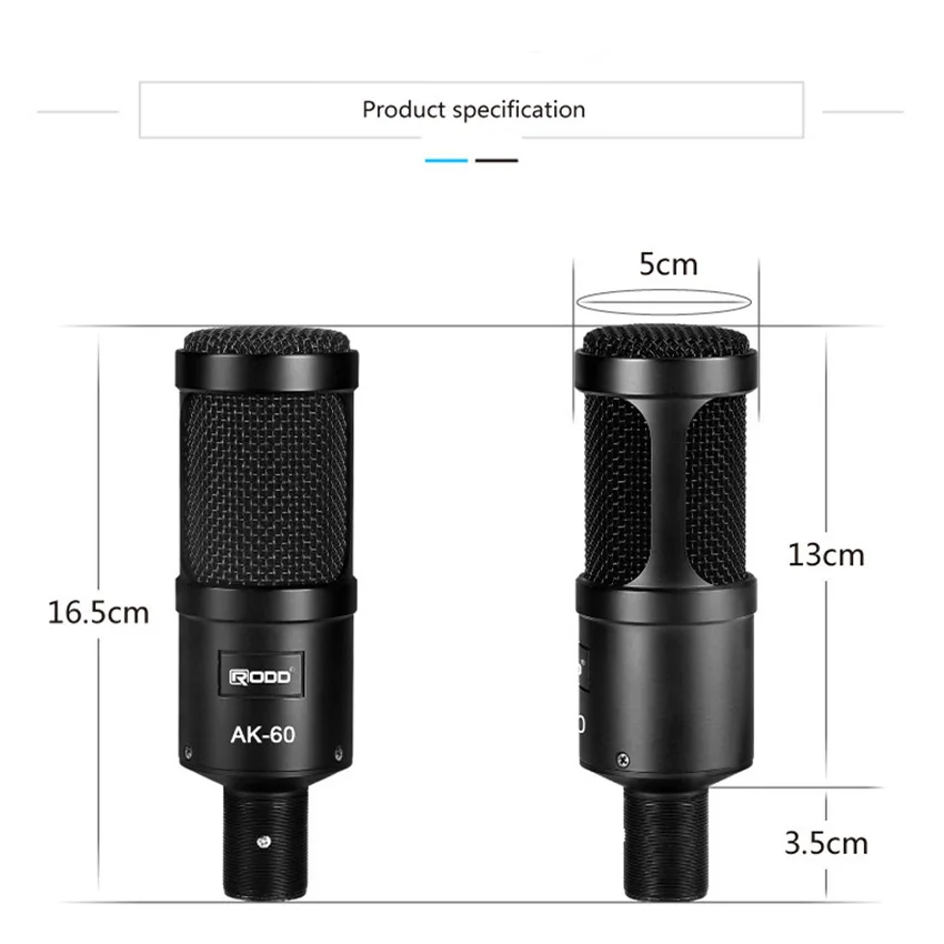 Микрофон конденсаторный с креплением подставки для видеоблогеров микрофон