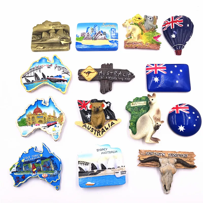 

Fridge Magnet Souvenir Australian Kangaroo Koala Sydney Opera House Melbourne The Gold Coast Magnet Sticker Country Travel Decor