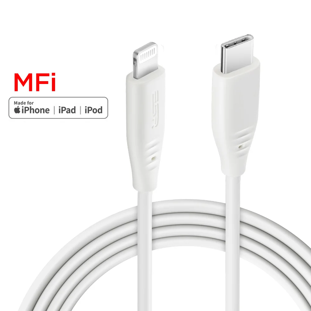 

ESR Bundles for iPhone 12mini/12/12pro/12 Pro Max Silicone Case + 2pcs Tempered Glass + 20W PD Charger + Mfi Lightning Cable