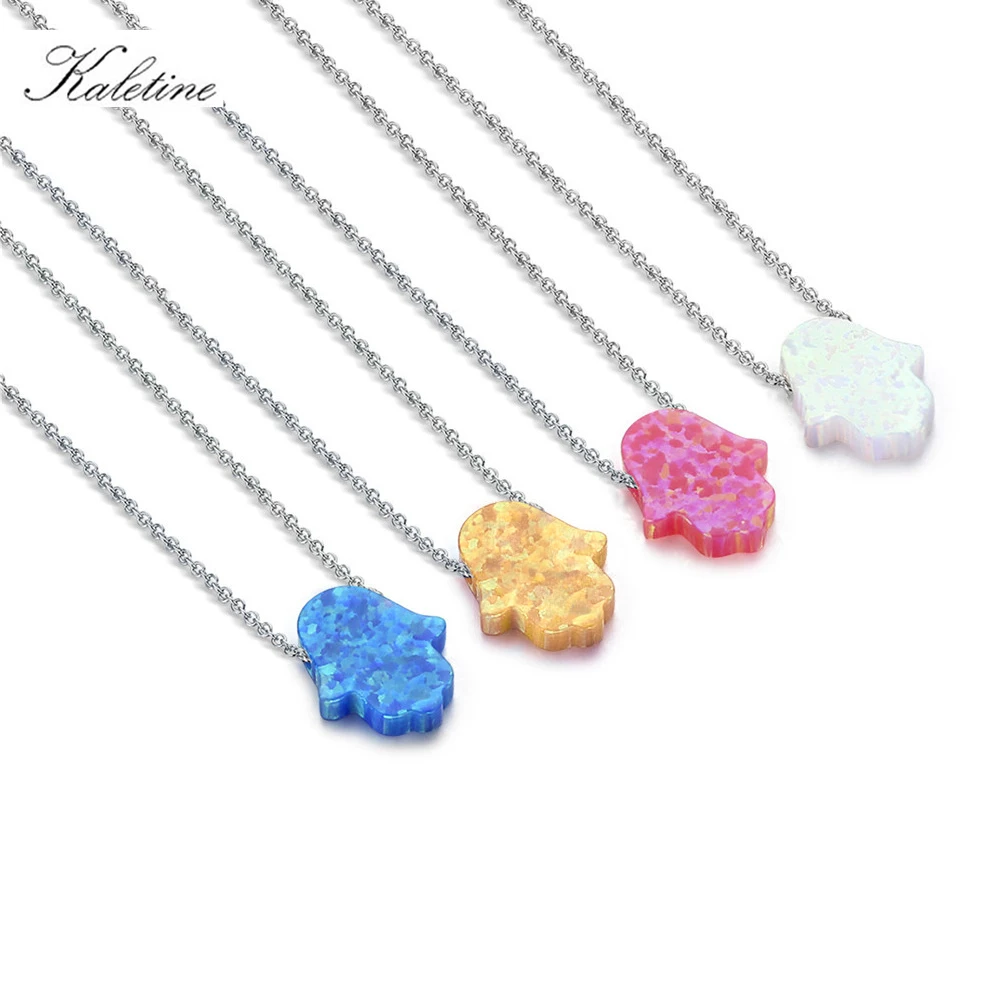 Женское ожерелье из серебра 925 пробы с опалом|hamsa hand|opal necklacehand of fatima |