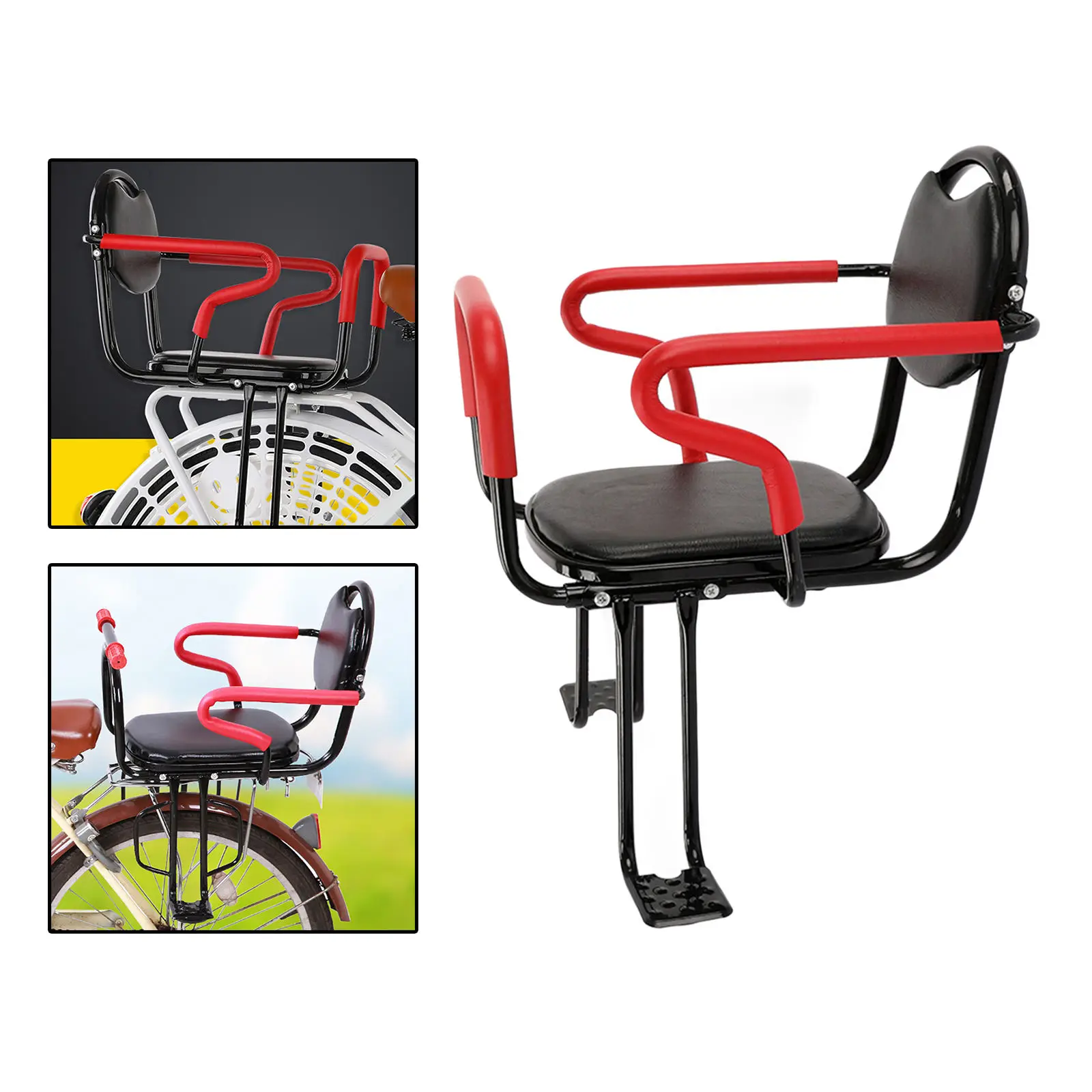 Thicken Rear Mount Bicycle Child Seat with Handrail Universal Accessories Bike Rack Foot Pedals Baby for Children | Мать и ребенок