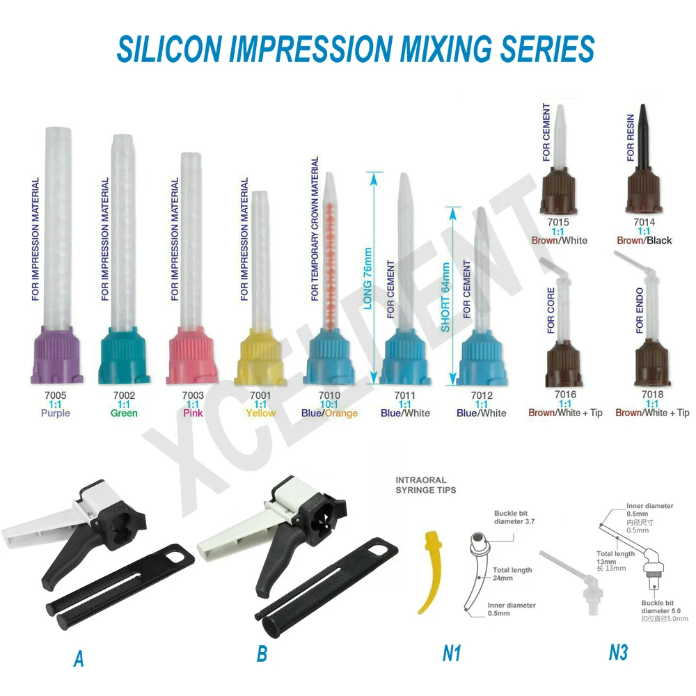 50 шт./упак. стоматологический силиконовый впечатление советы по смешиванию