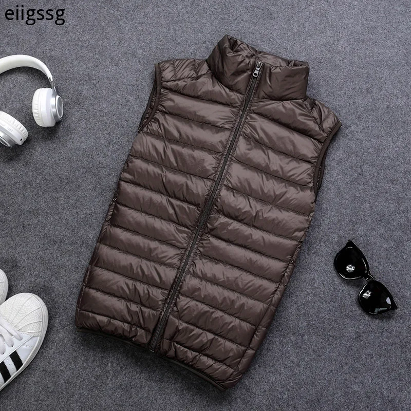 EIIGSSG 90% White Duck Down Men Vest Gielt Casual Waistcoat Spring Autumn Light Down Jacket Male