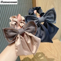 autumn and winter houndstooth knot bow ribbon hair scrunchies for woman girls retro hair tie headband ponytail hair accessories
