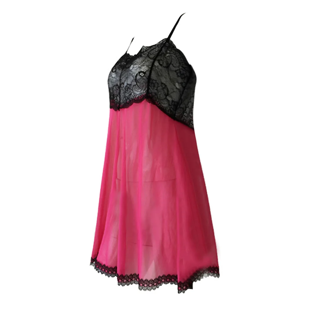 ANNJOLI жира 5XL размера плюс Для женщин одежда для сна из сетчатой ткани с кружевной